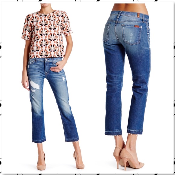 7 For All Mankind Denim - ⬇️$68 7FAMK Crop Boot Aggressive Bright Indigo 30